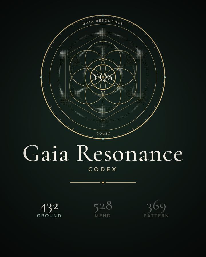 Gaia Resonance Codex seal. 432 ground, 528 mend, 369 pattern.